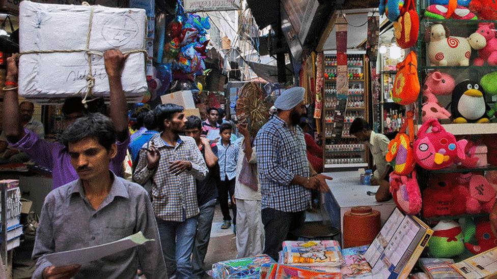 Sikh shoppers in Delhi in June 2015