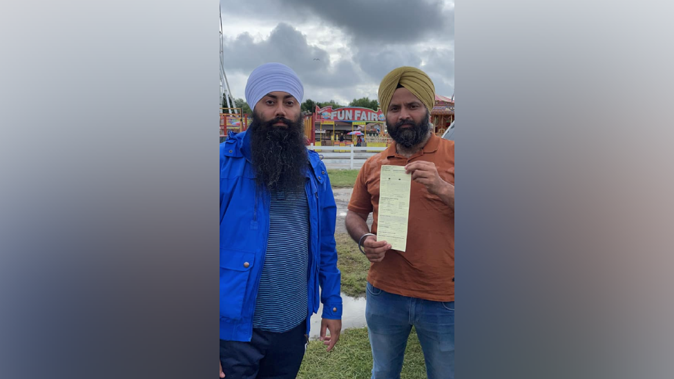 Arminder Singh (left) and Prabjot Singh at the funfair