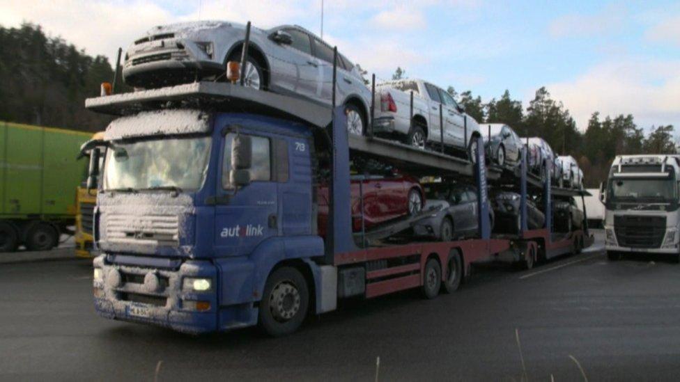 Lorry at Norway-Sweden border