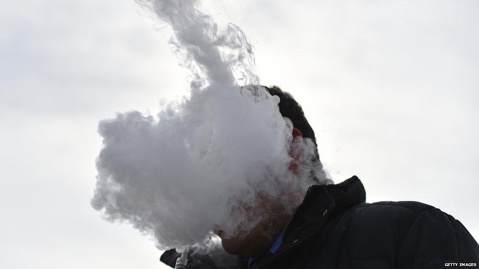 A man vaping