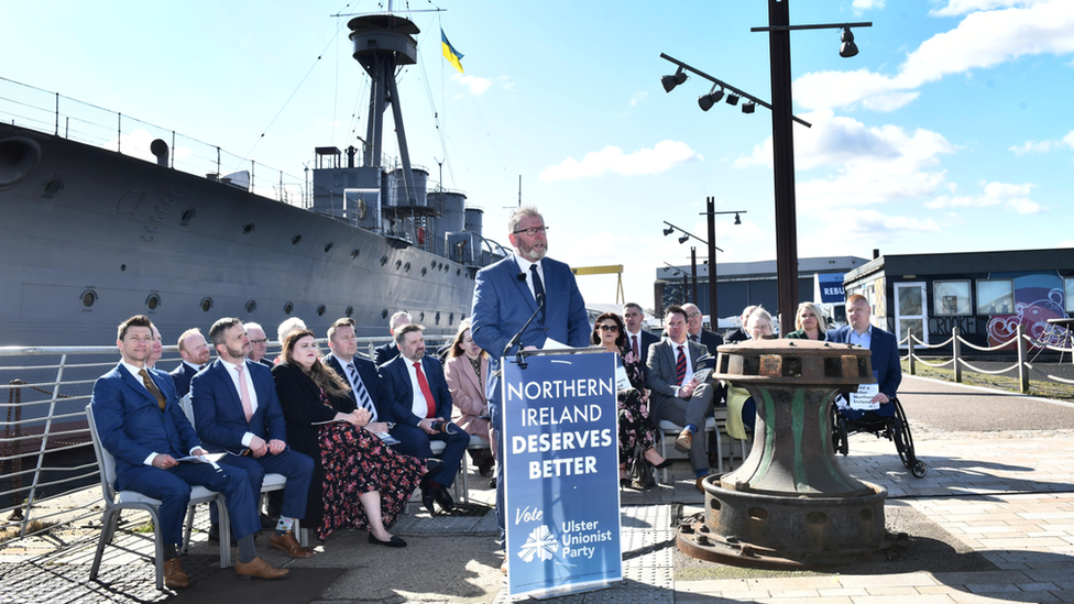 Doug Beattie speaks at the UUP election manifesto launch