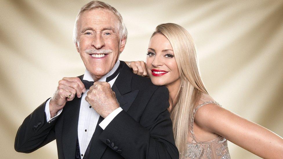 Sir Bruce Forsyth and Tess Daly