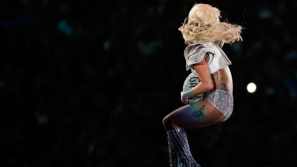 Lady Gaga jumps from stage