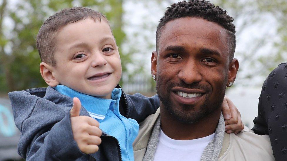 Bradley Lowery and Jermain Defoe