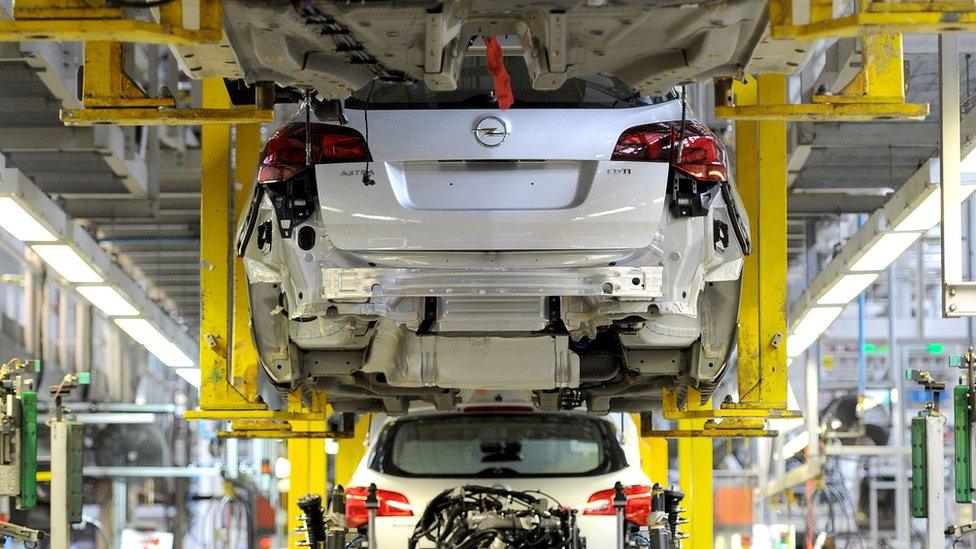 Vauxhall Astra production line at the Vauxhall Motors factory in Ellesmere Port, Cheshire