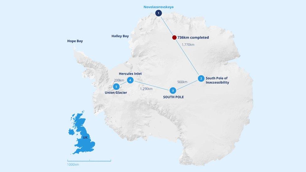 map of jamie and justin's trek