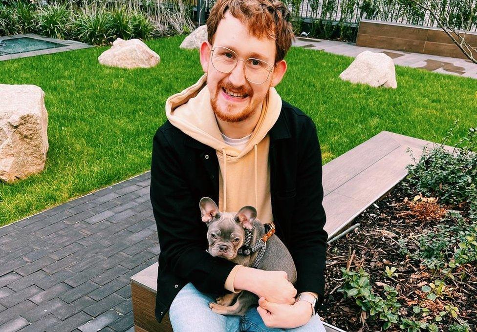 Stephen Smith with his dog