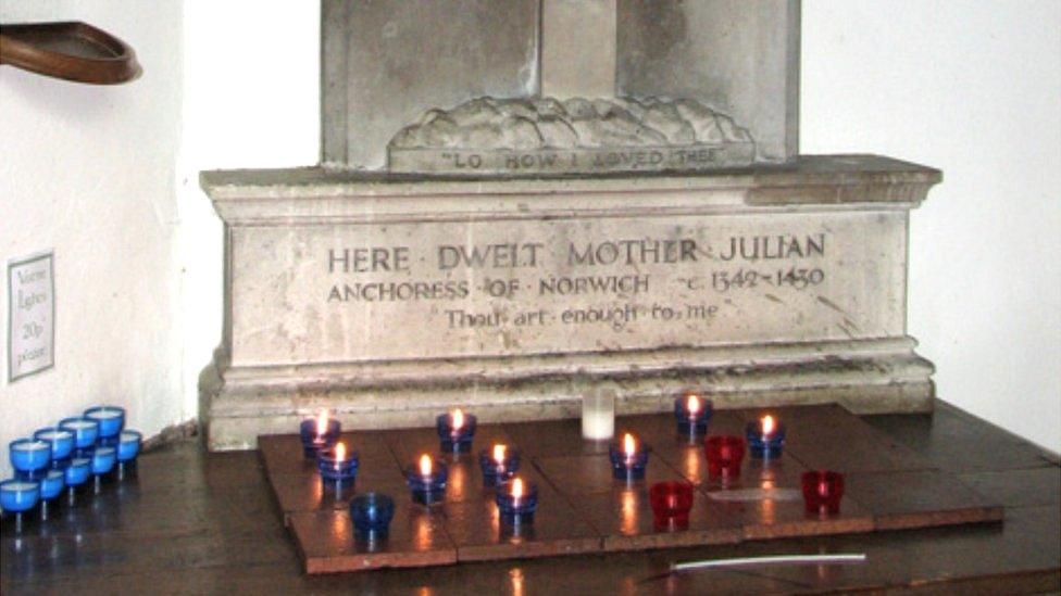 Memorial to Julian in St Julian's church