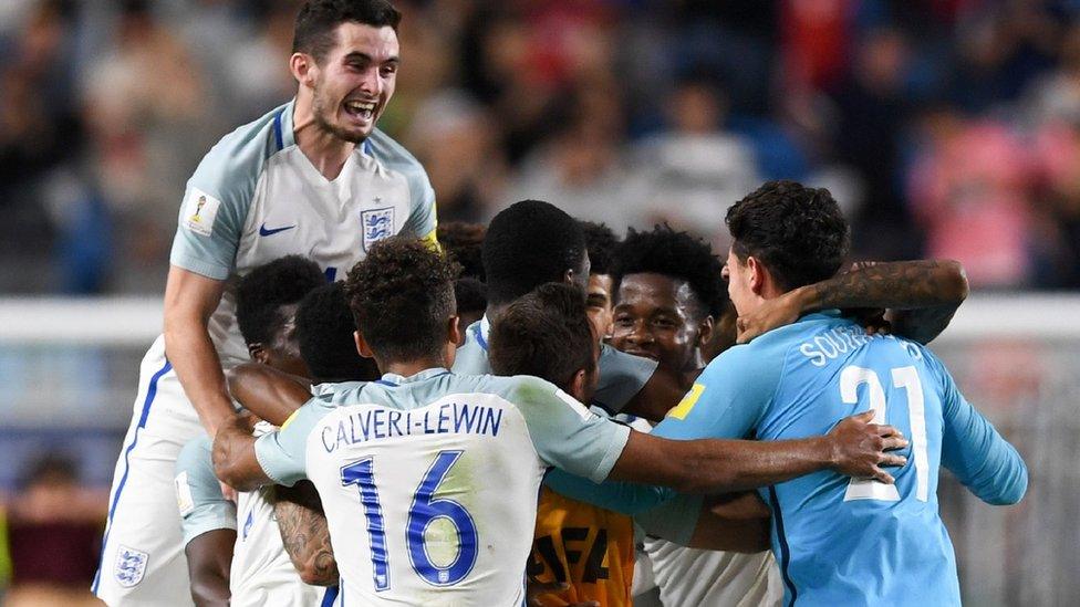 England's players celebrate