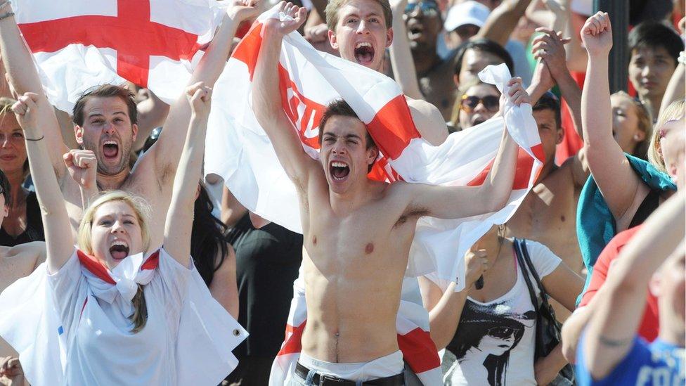 England fans cheering