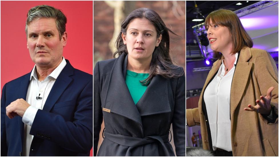 Sir Keir Starmer, Lisa Nandy and Jess Phillips (l-r)