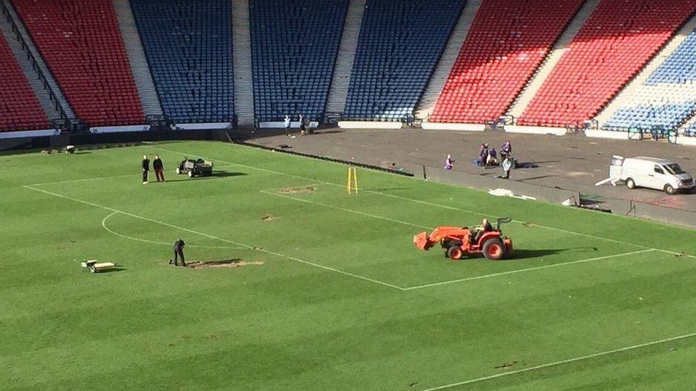 Hampden after pitch invasion