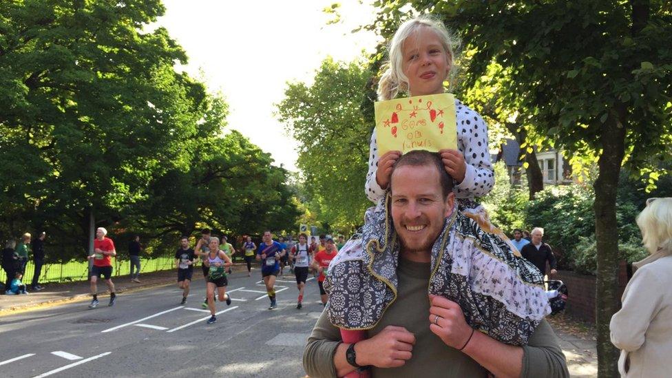 Joe Osbaldeston with daughter Jess, 5 on Lake Road West