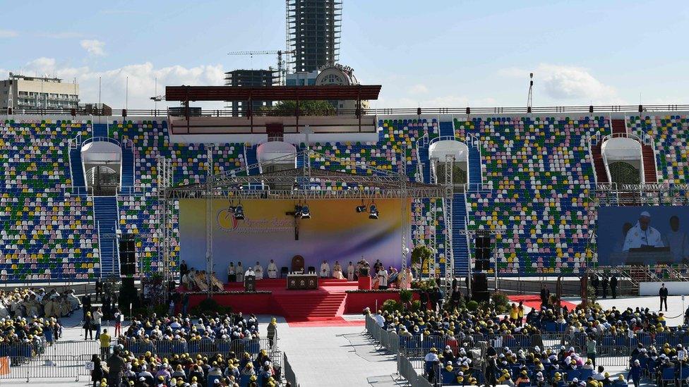 Pope Francis says Mass in Tbilisi, 1 October