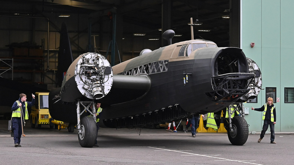 Wellington being moved out of hangar