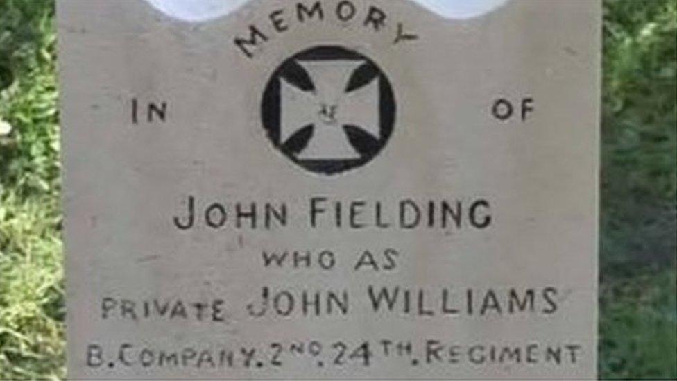 John Fielding's grave headstone