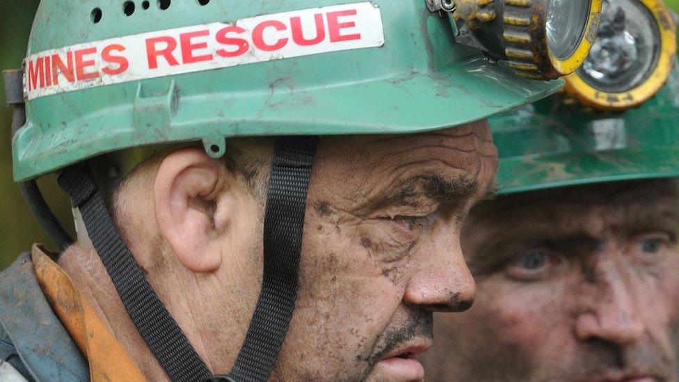 Rescue workers during the Gleision colliery disaster