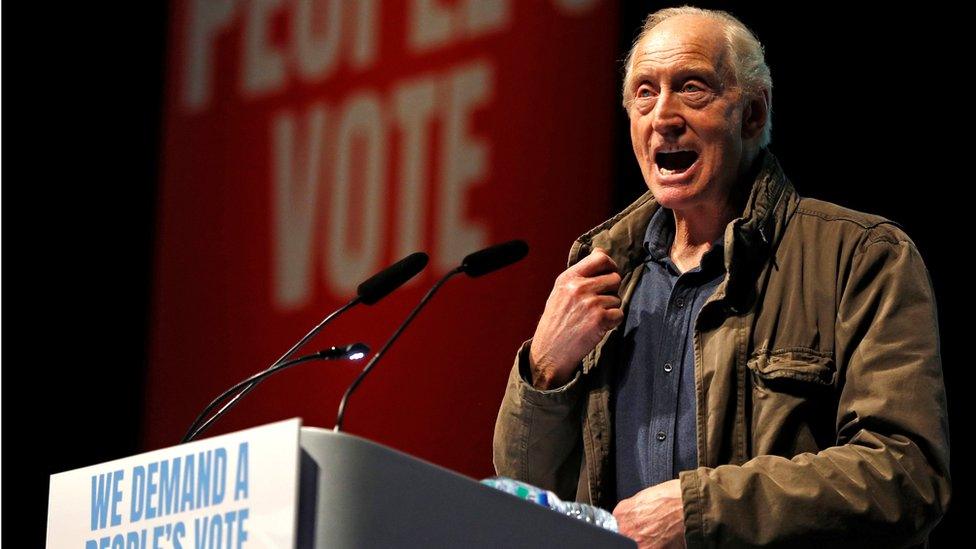 Charles Dance at the People's Vote rally