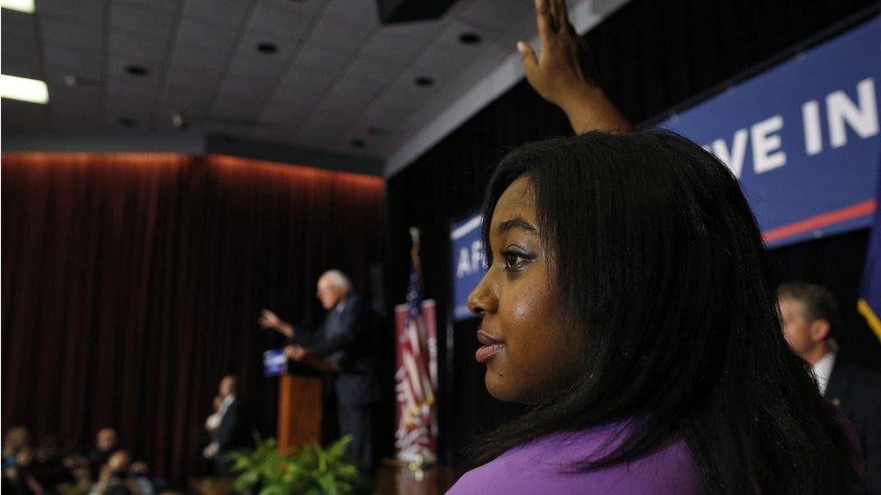 Erica Garner at Bernie Sanders rally