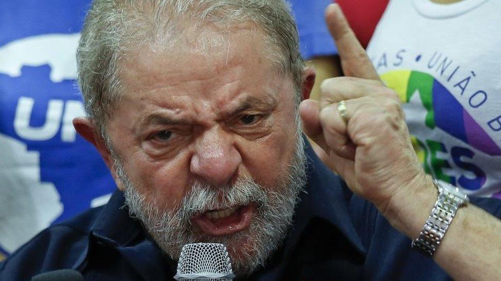 Brazill's former President Luiz Inacio Lula da Silva speaks during a press conference at the Workers Party headquarters in Sao Paulo, Brazil, Friday, March 4, 2016.