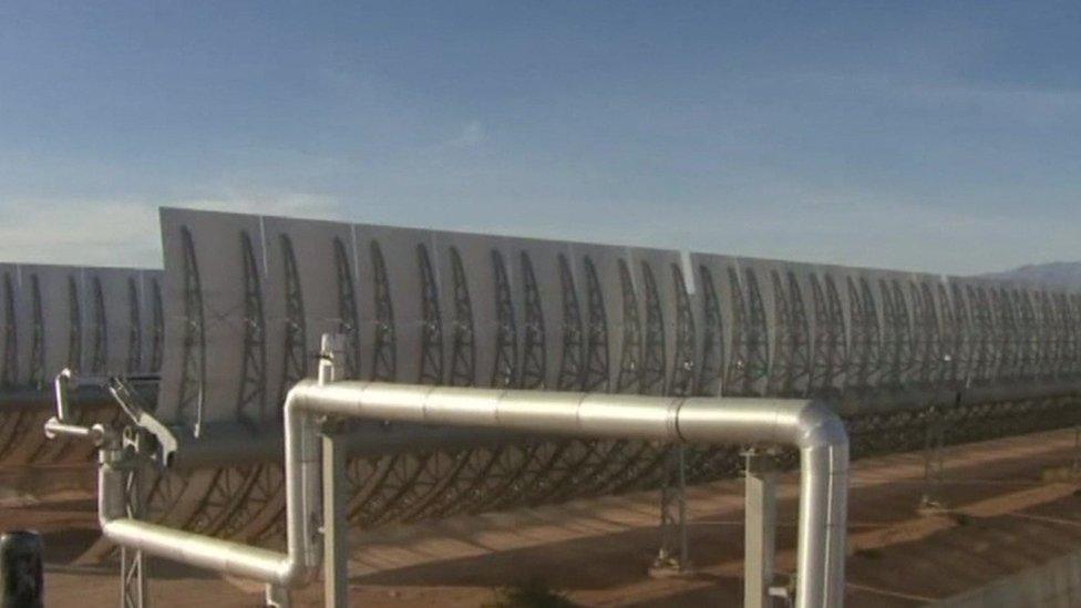 Oil filled tubes which creates steam on heating from solar energy