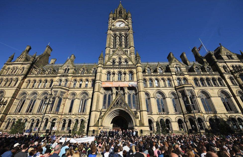 Manchester attack vigil outside Town Hall