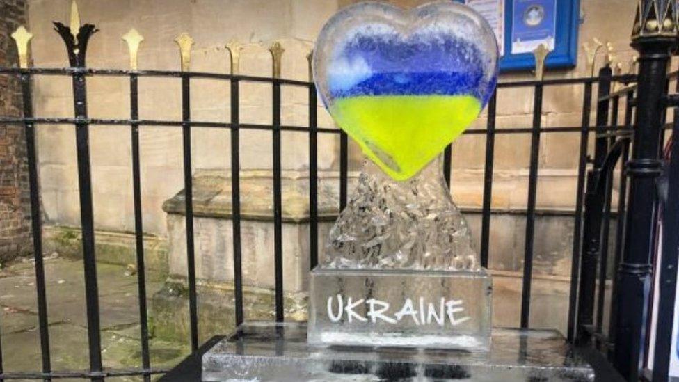 The Ukraine ice sculpture