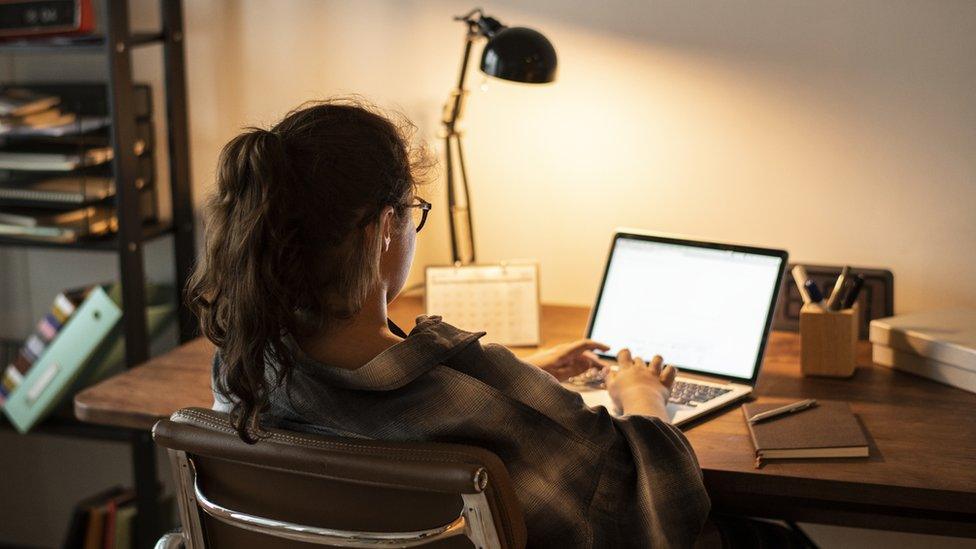 girl at desk