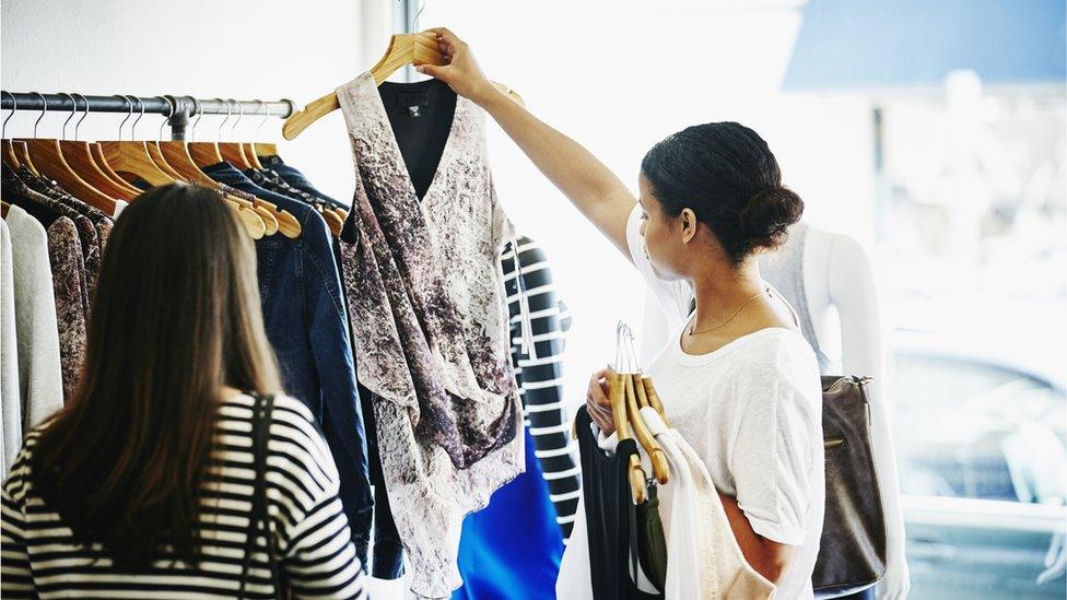 Two women shopping