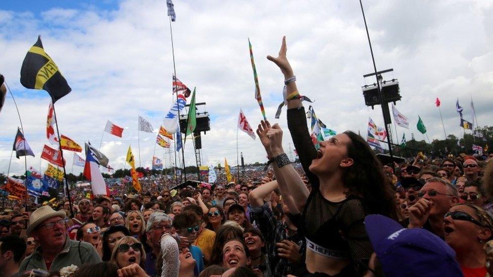 A crowd at Glastonbury festival