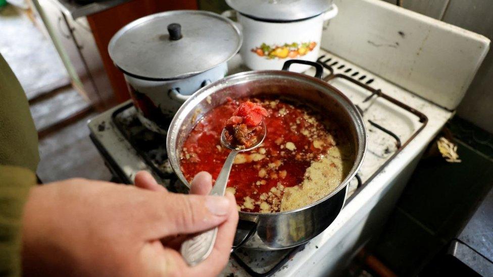 Pot of borscht