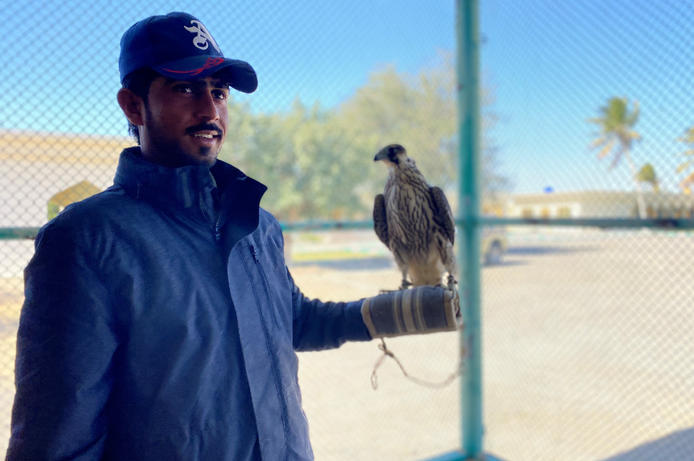 Falcon trainer at Haji Hanif's house