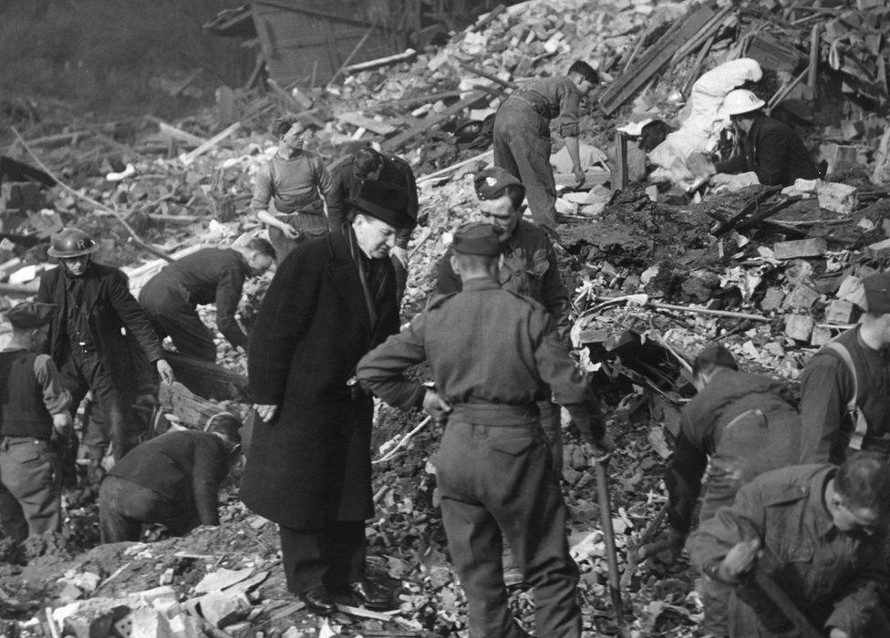 Bomb damage in Bean Street, Hull