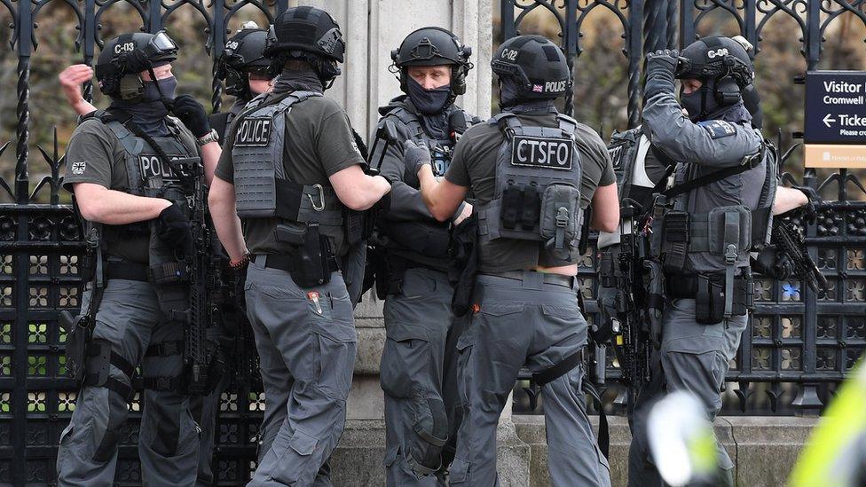 Counter terrorist specialist firearms pfficers at the Westminster attack