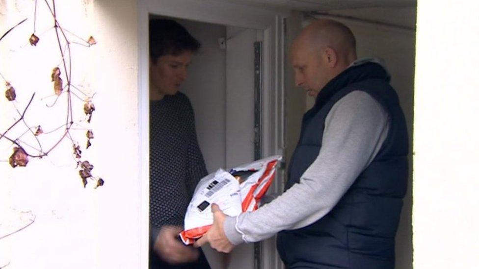 Package being collected