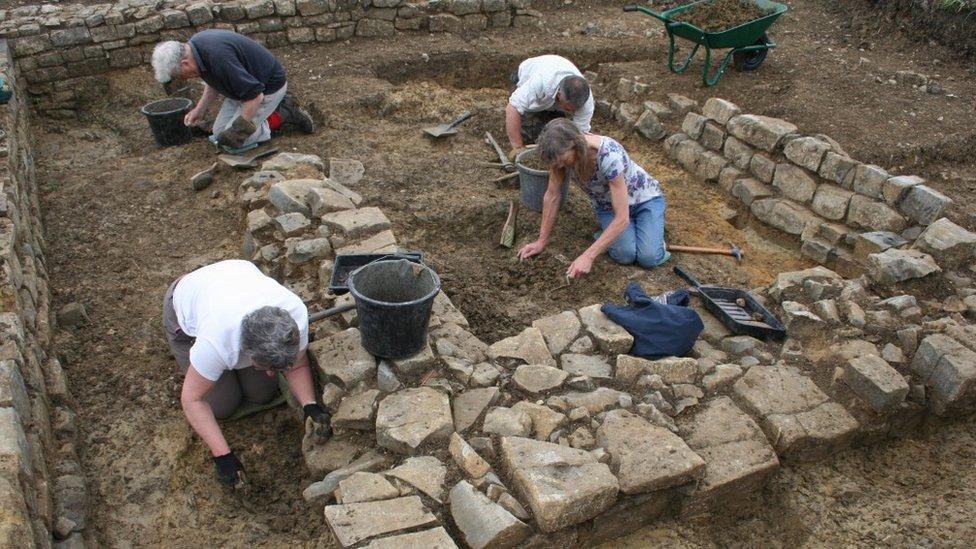 Archaeological dig at Beckery Chapel