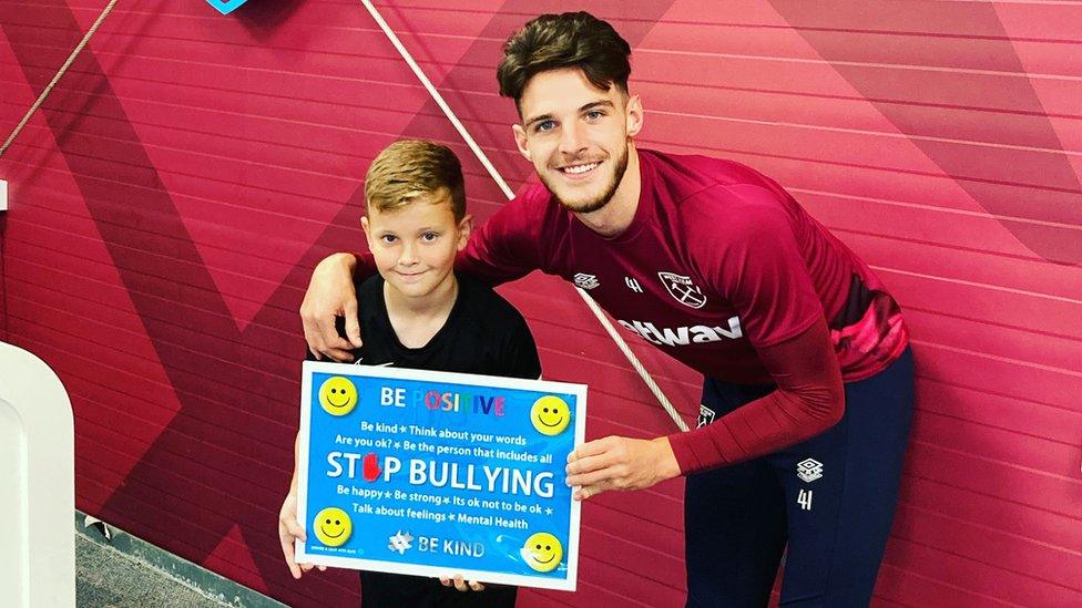 Alfie with footballer Declan Rice