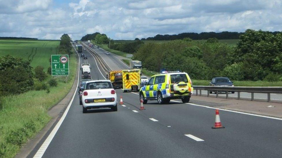 Accident on the A34