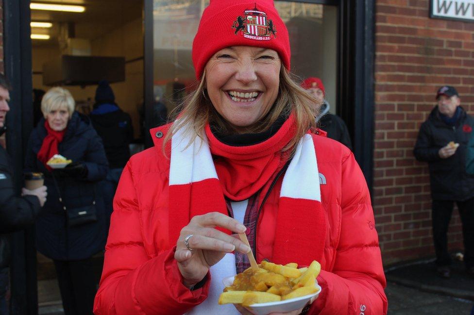 A Sunderland fan with chips