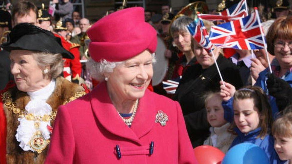 Queen Elizabeth II in Market Square, in Stafford, in 2006