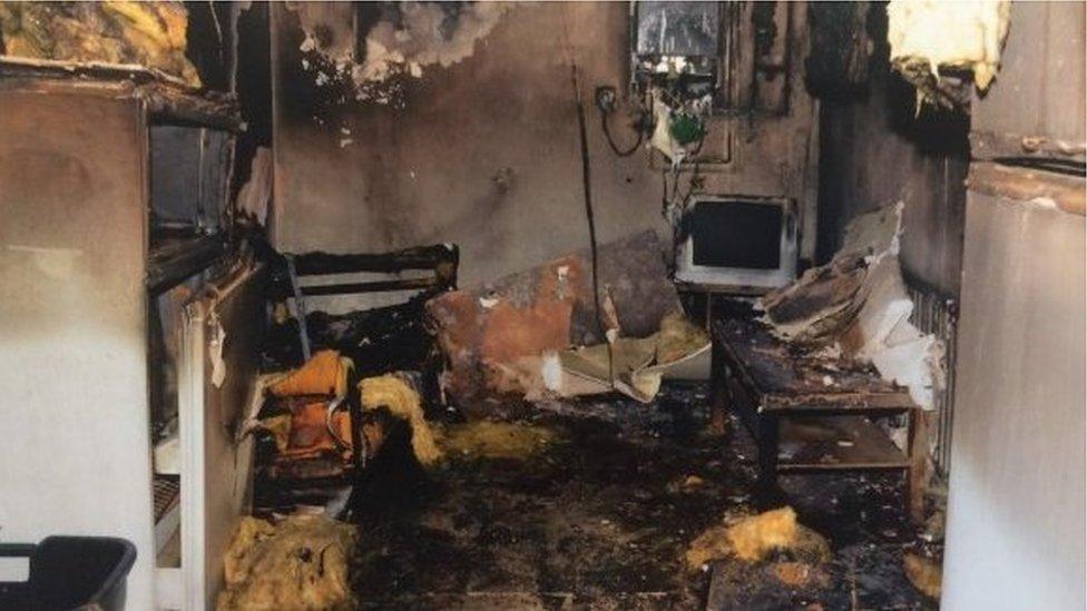 Fire hit room