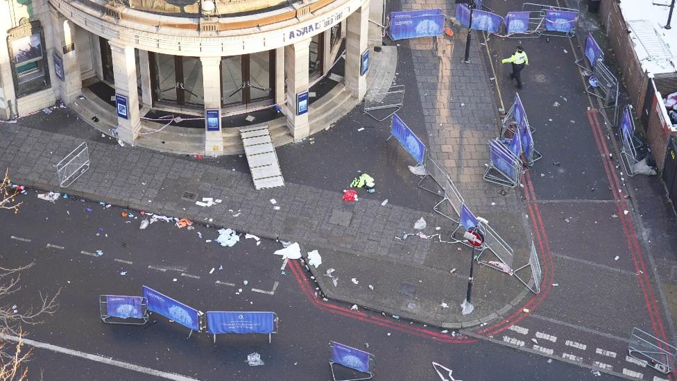 Scene outside London's Brixton O2 Academy