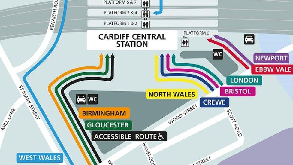 A queuing system will be in place at Cardiff Central Station