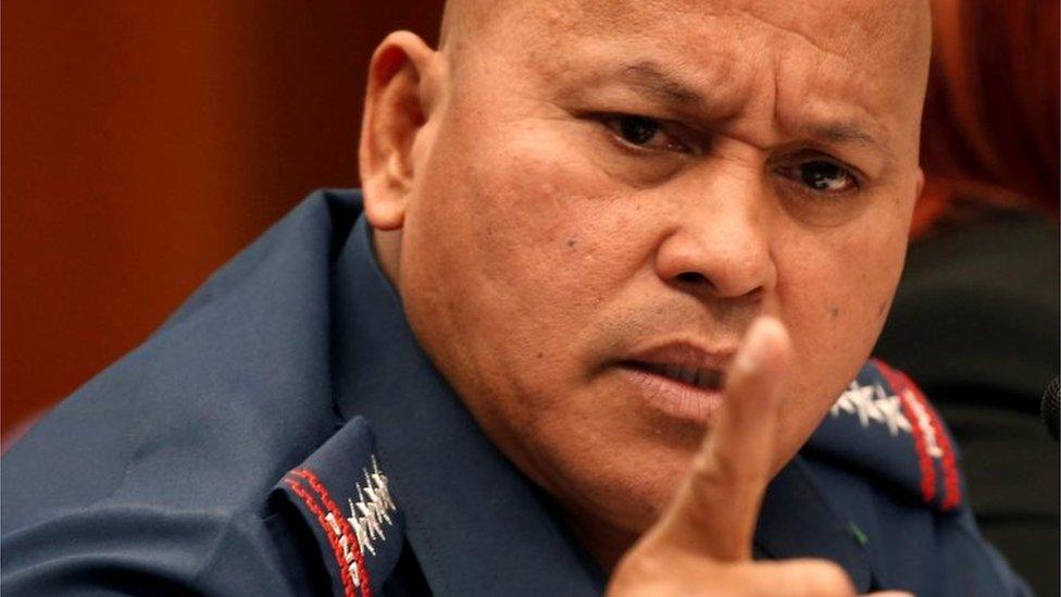 Philippines police chief Ronald dela Rosa testifies during a Philippine Senate hearing in Metro Manila, 5 December 2016.