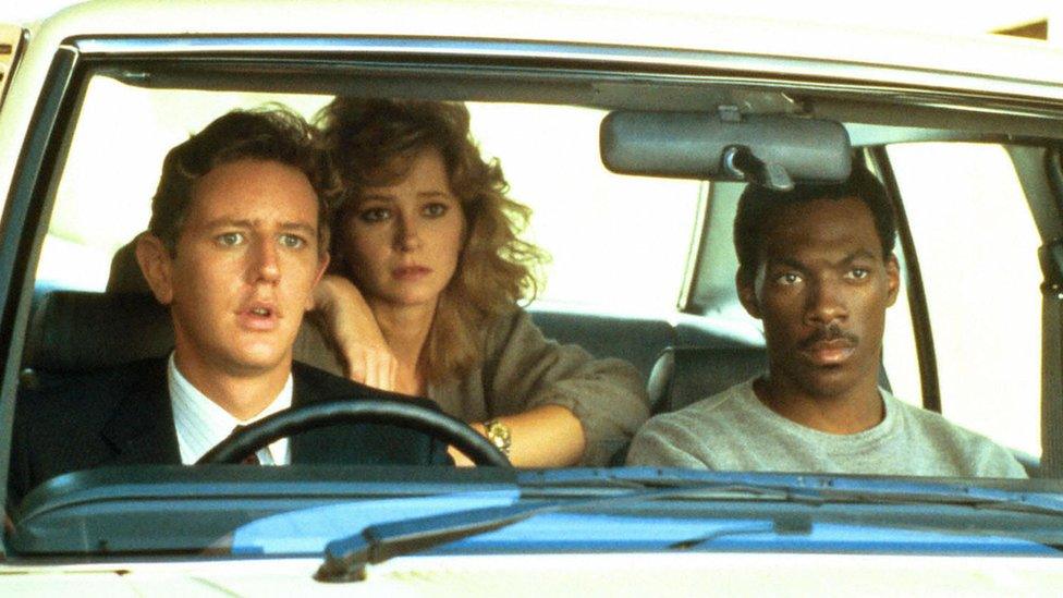 Eddie Murphy, Judge Reinhold, and Lisa Eilbacher in Beverly Hills Cop