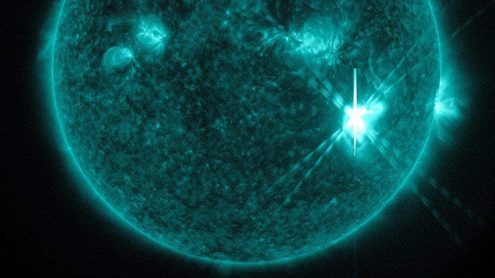 Solar flare captured on sun