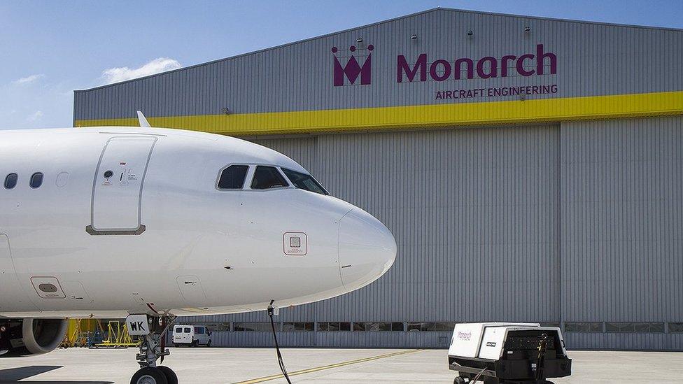 Aircraft outside hangar