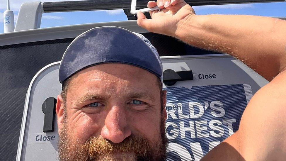 Elliot Awin taking part in the World's Toughest Row