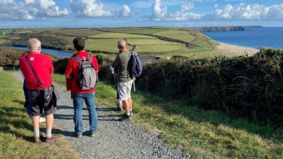 Walkers at Penrose in Cornwall