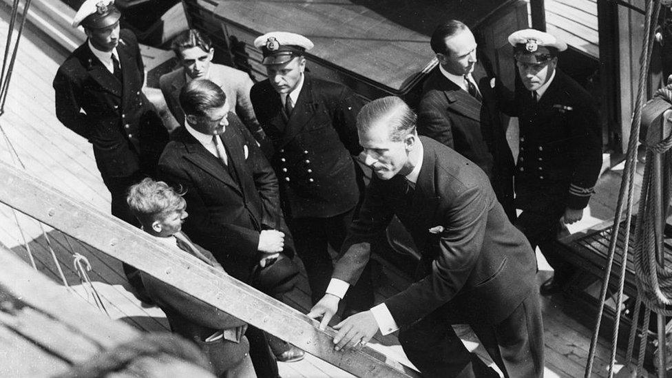 Former naval officer Prince Philip visited Aberdovey Training Centre in north Wales in July 1949